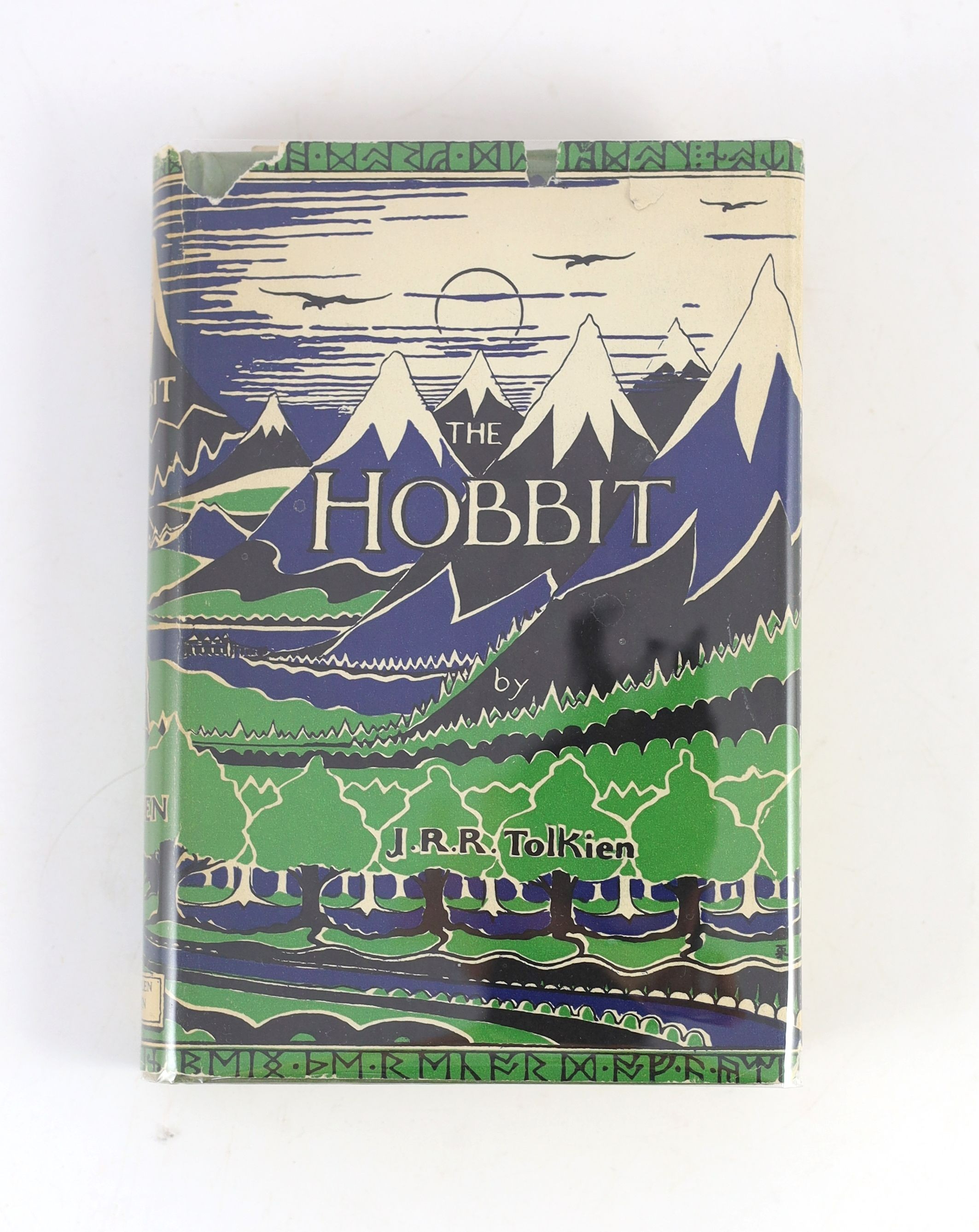 Tolkien, John Ronald Reuel - The Hobbit, 2nd edition, 15th impression, map endpapers, original green cloth in clipped d/j, with small tears and some loss, George Allen and Unwin, London, 1965
